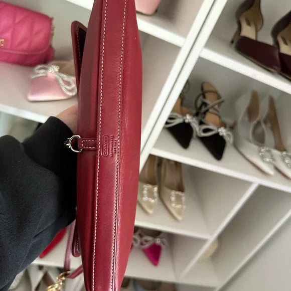 Cherry Red Leather Vintage Coach Hampton Bag 🍒