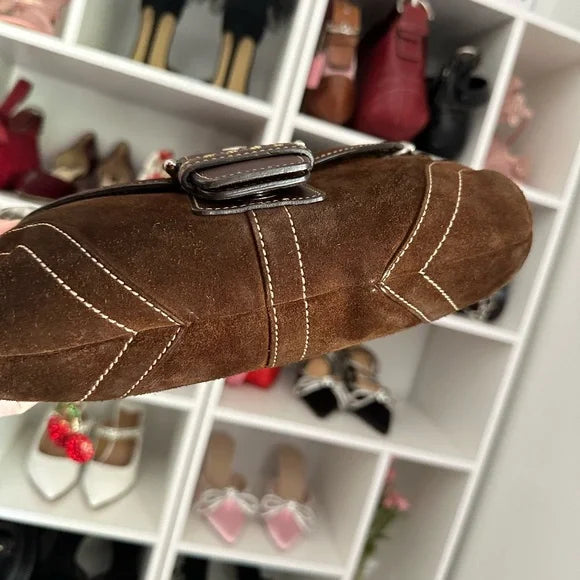 Brown Suede Y2K Coach Small SoHo 🤎🍒