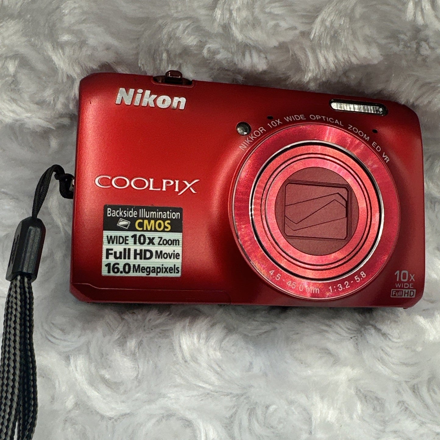 📷 Nikon COOLPIX S6300 Red 16.0MP 10x optical zoom Digital Camera W/SD Card See Vid