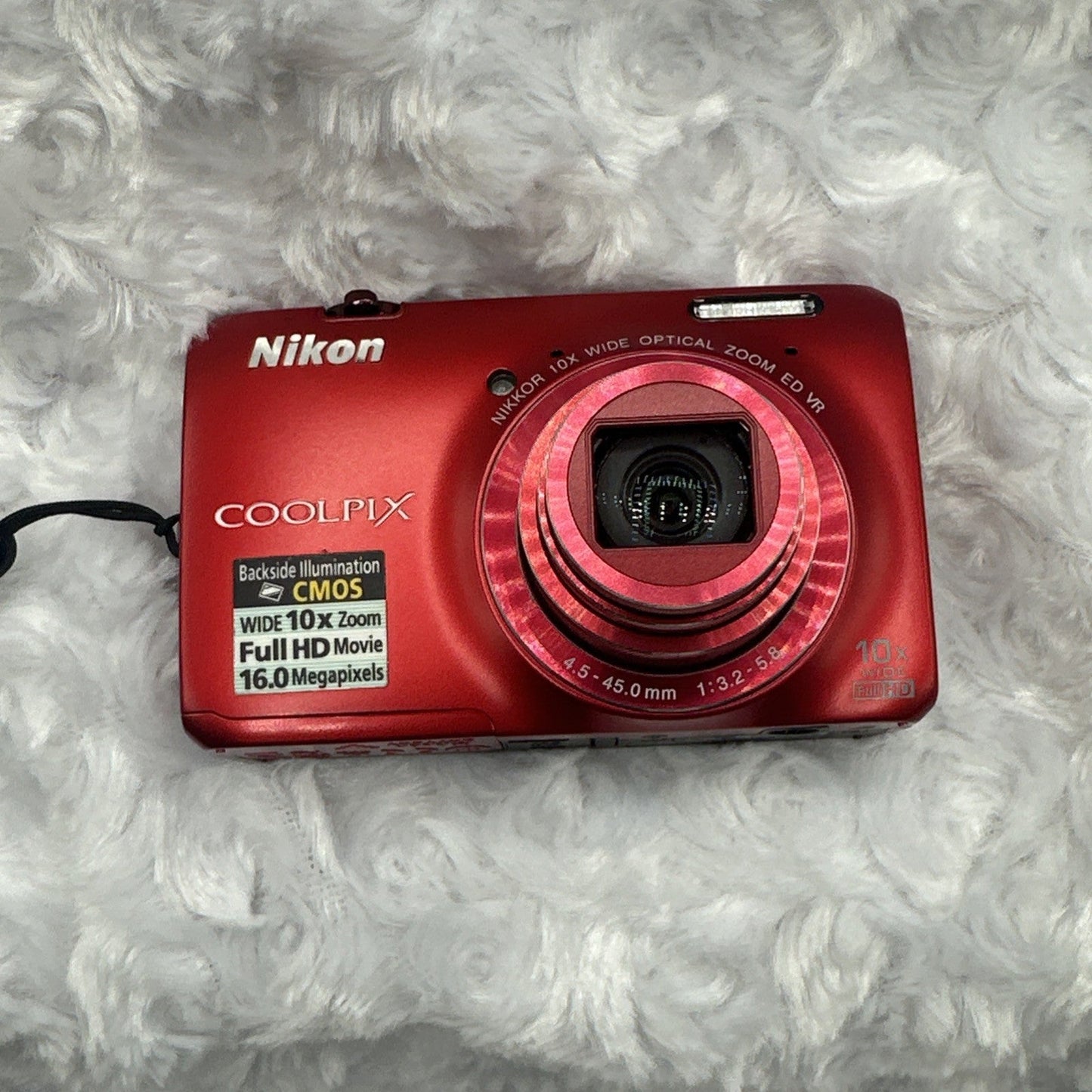 📷 Nikon COOLPIX S6300 Red 16.0MP 10x optical zoom Digital Camera W/SD Card See Vid