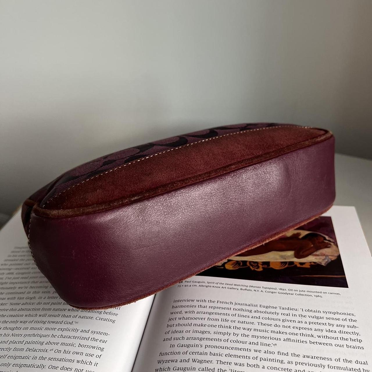 Coach Signature Demi Pouch - Purple/ Burgundy/ Silver