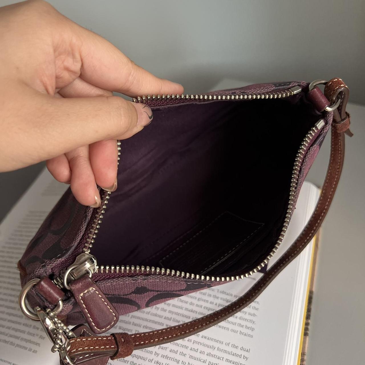 Coach Signature Demi Pouch - Purple/ Burgundy/ Silver