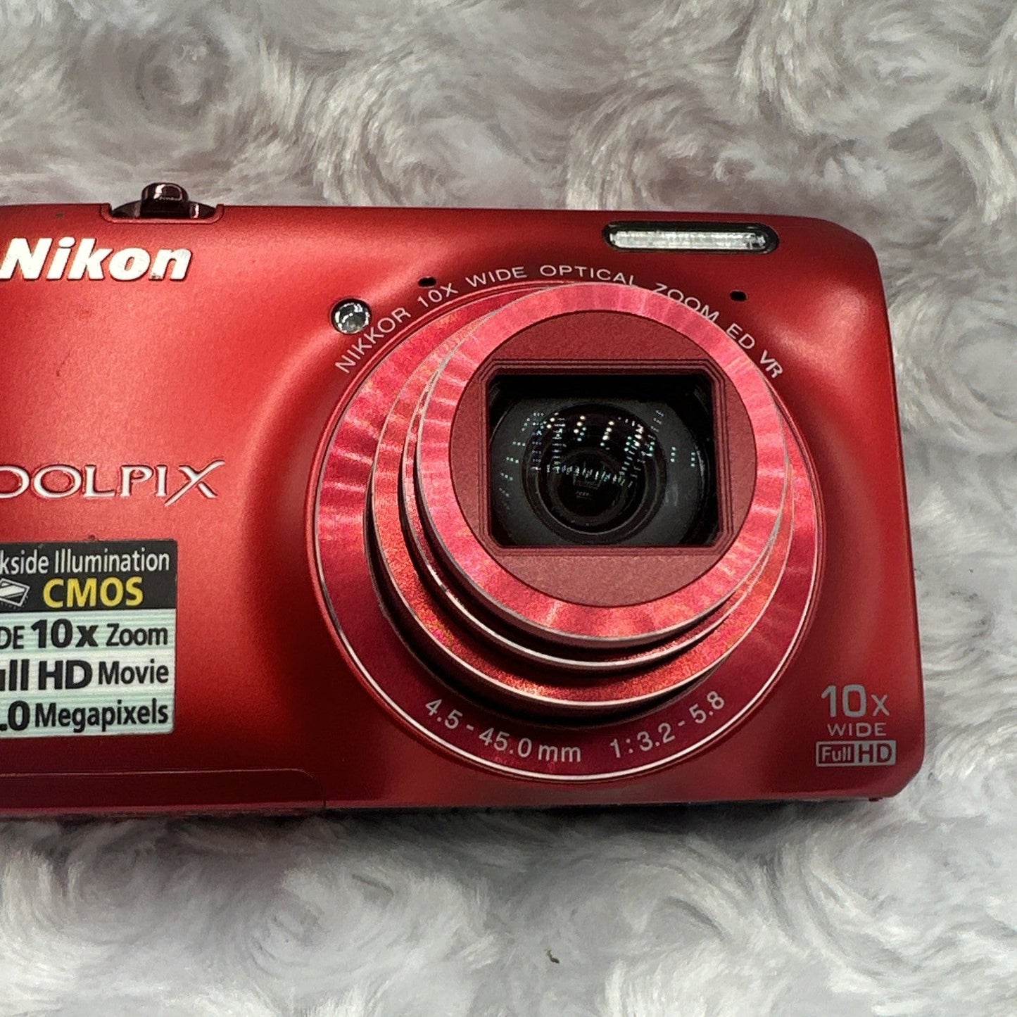 📷 Nikon COOLPIX S6300 Red 16.0MP 10x optical zoom Digital Camera W/SD Card See Vid