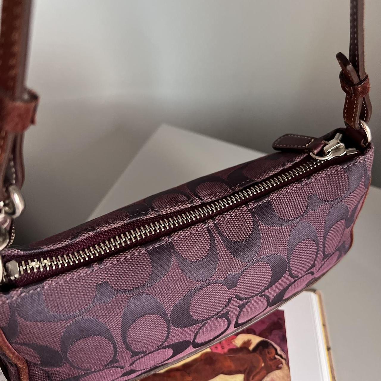 Coach Signature Demi Pouch - Purple/ Burgundy/ Silver