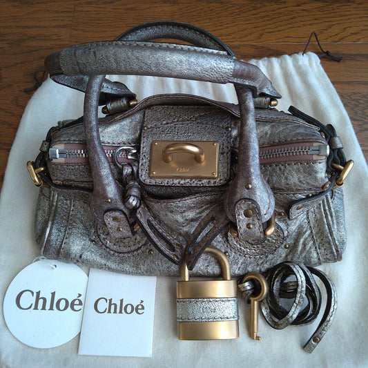 Chloe Paddington Mini Silver leather