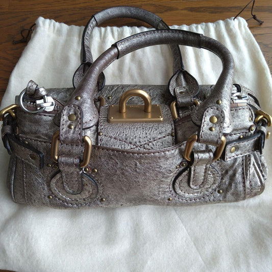 Chloe Paddington Mini Silver leather