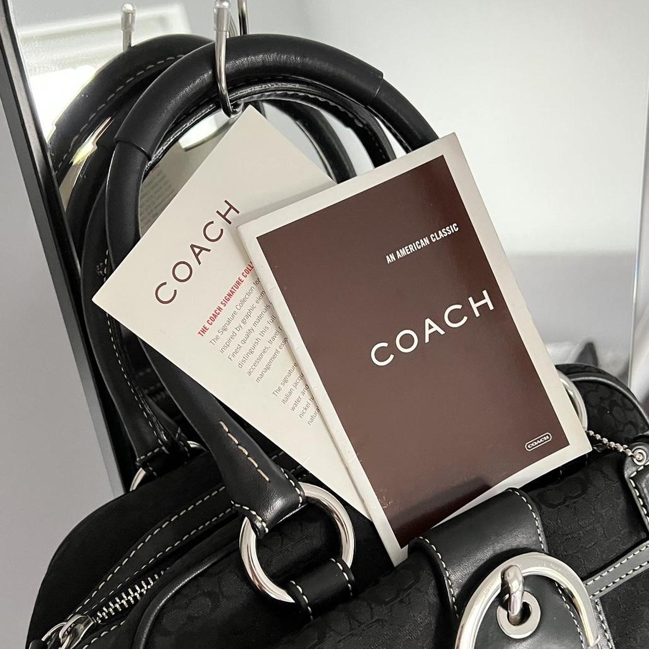 coach signature soho satchel - black/silver
