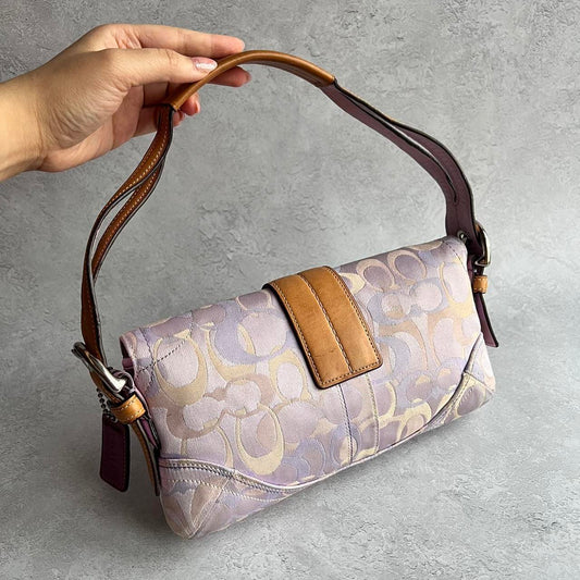 coach signature ladybug buckle shoulder bag