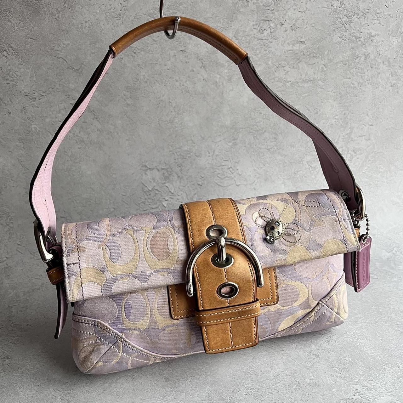 coach signature ladybug buckle shoulder bag
