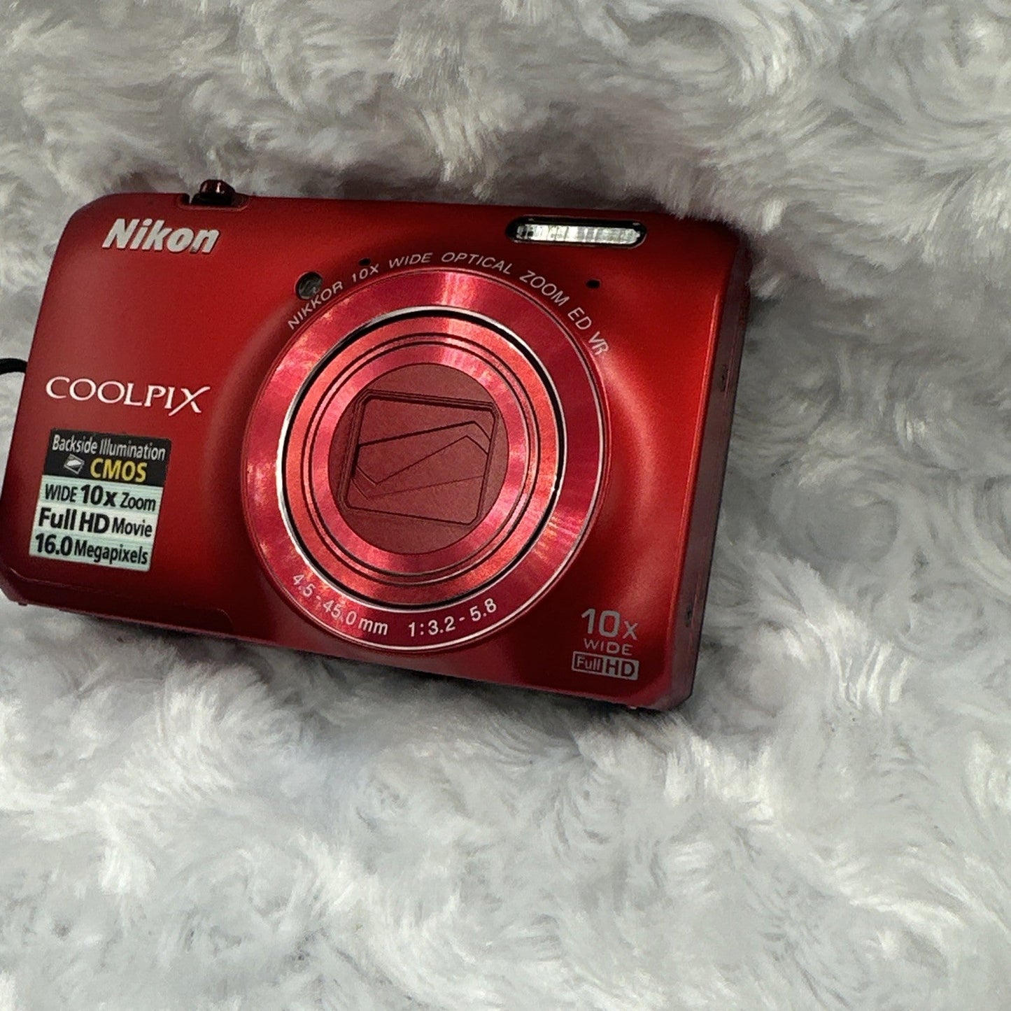 📷 Nikon COOLPIX S6300 Red 16.0MP 10x optical zoom Digital Camera W/SD Card See Vid